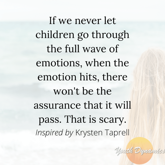 Quote 4  If we never let children go through the full wave of emotions